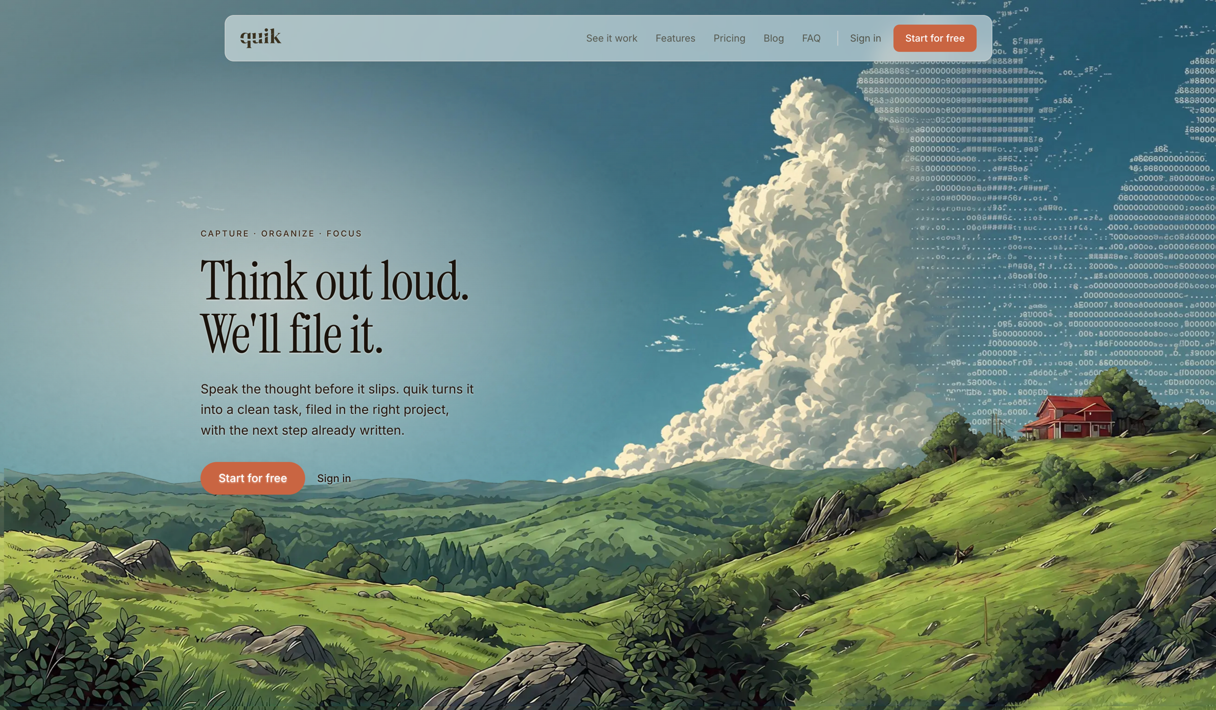 Screenshot of quik.md website