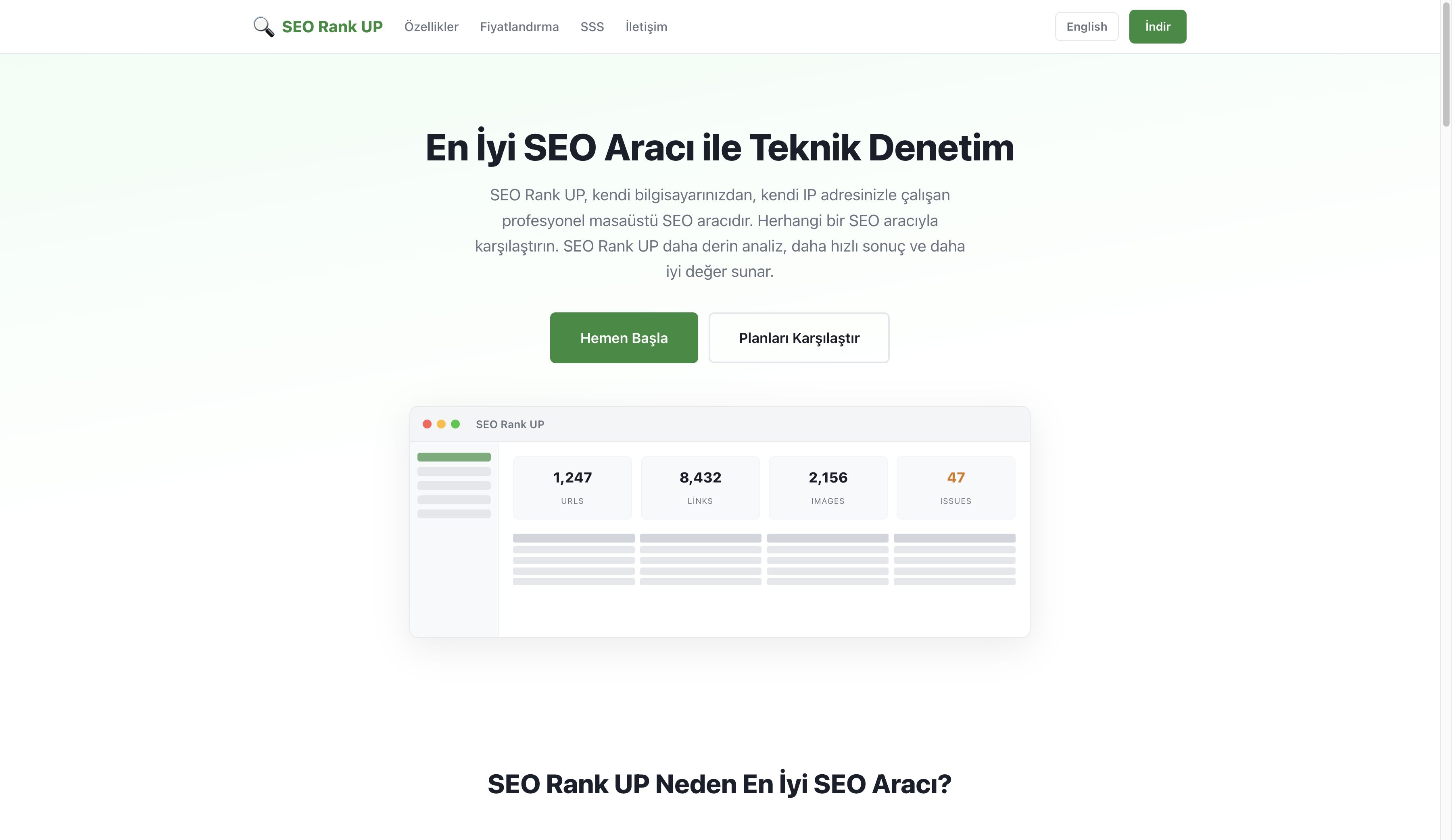 Screenshot of SEO Rank UP website