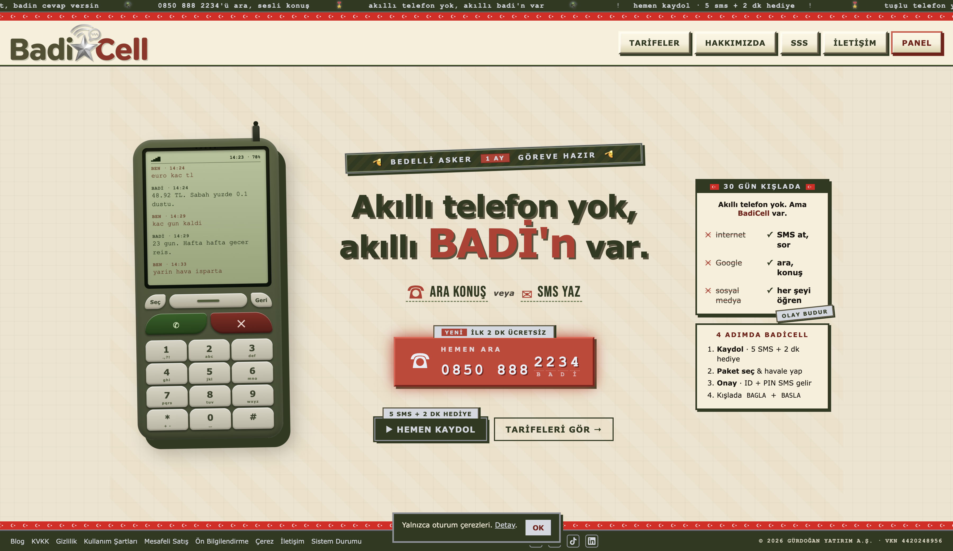 Screenshot of BadiCell website