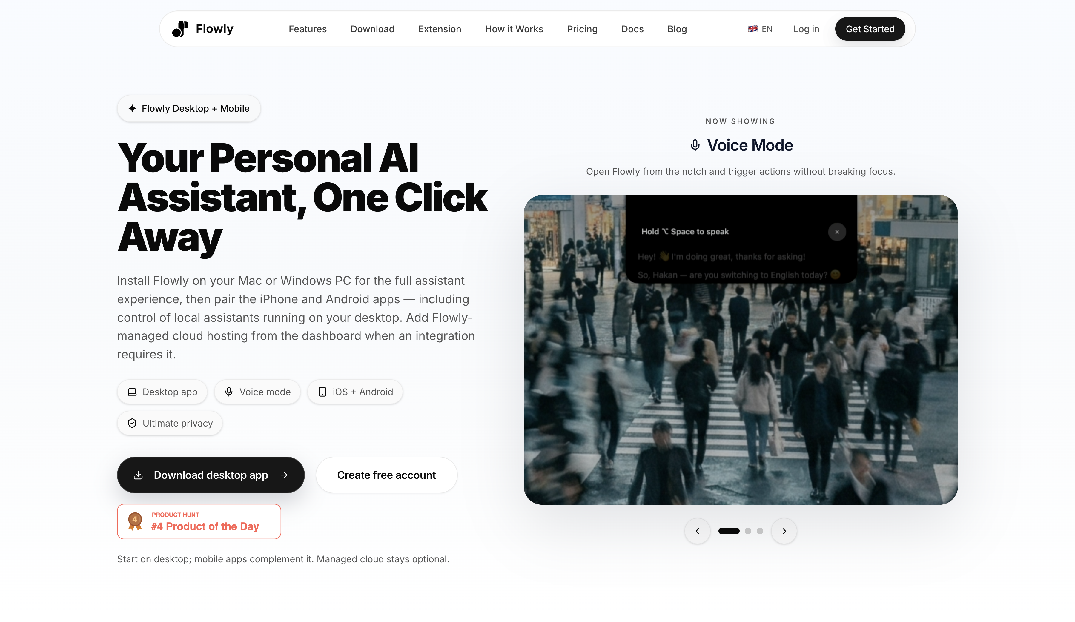 Screenshot of Flowly website