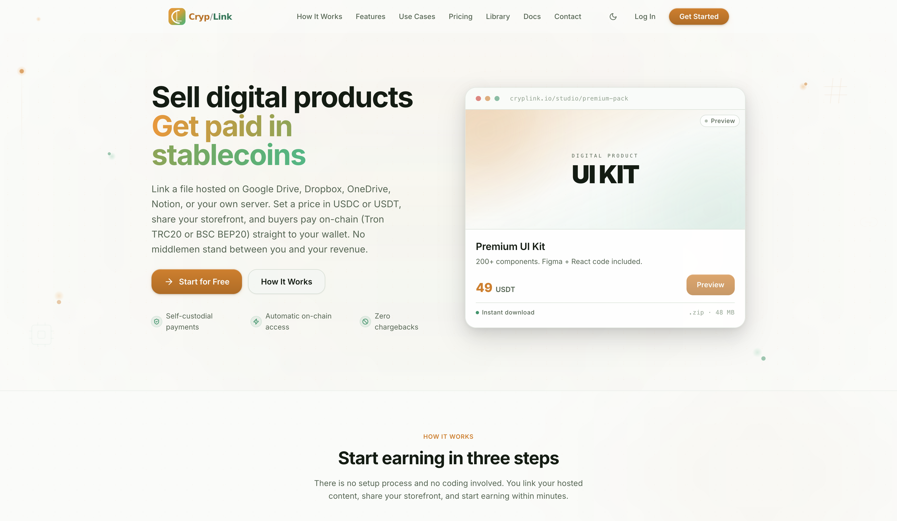 Screenshot of Cryplink website