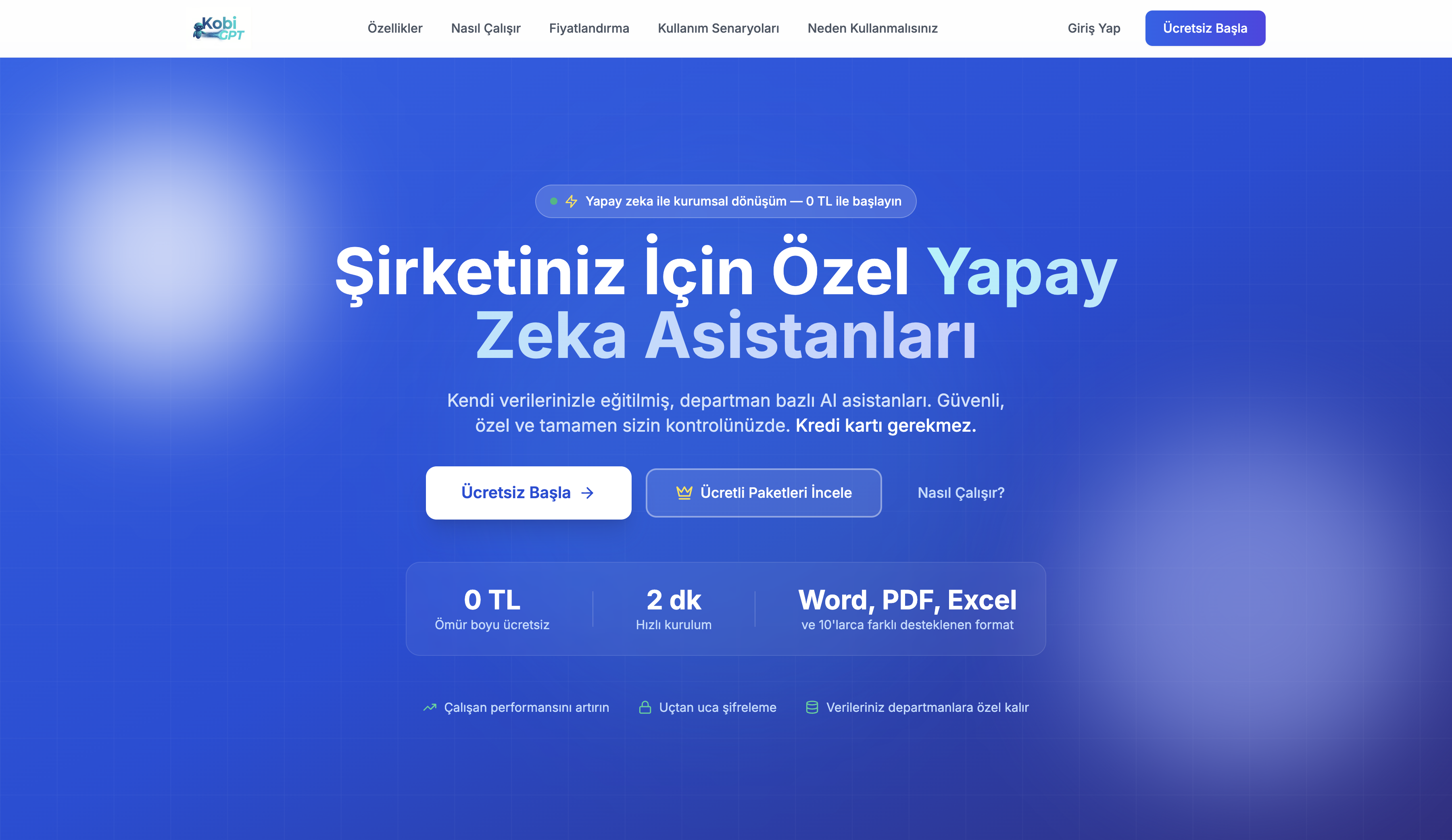 Screenshot of KobiGPT website